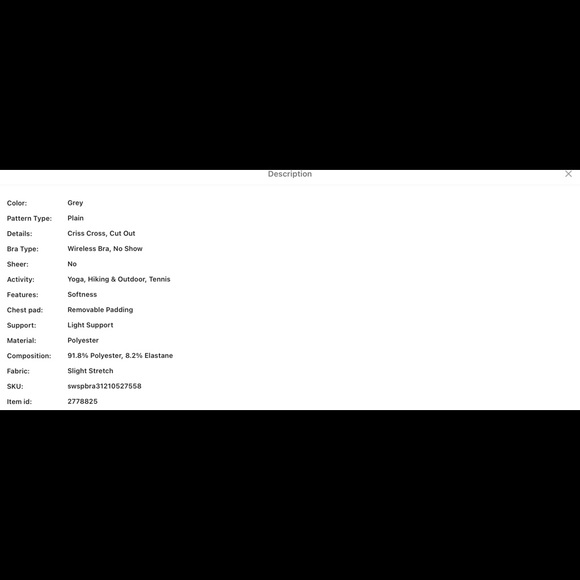 GREY LIGHT SUPPORT CUT-OUT CRISSCROSS SPORTS BRA - Picture 6 of 7